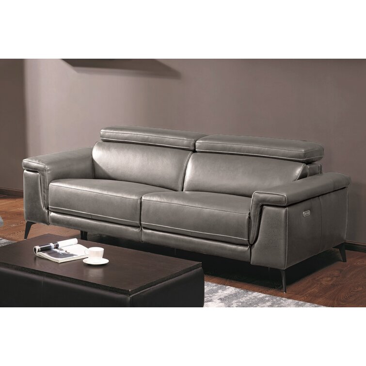 Orren Ellis Philippa 67'' Leather Power Reclining Loveseat